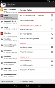 App Android 3.1 Tablet Einsatzliste