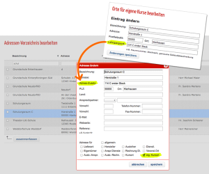 eigener Kursort nun im Adressenverzeichnis