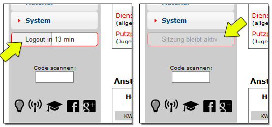 Sitzung bleibt aktiv