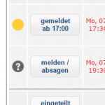 Meldestatus Übersichtseite