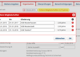 Frühere Mitgliedschaften erfassen