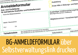 Beitragsbild BG-Anmeldeformular über Selbstverwaltungslink drucken