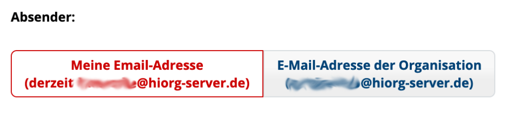 Absender für Rundmail wählen