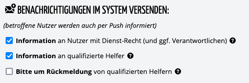 Benachrichtigung zu Veranstaltungen - Dienstdetails