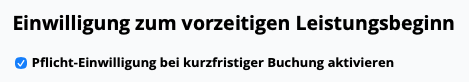 Widerruf - vorzeitiger Leistungsbeginn