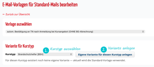 Variante von Systemmail anlegen