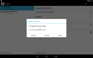 Screen Android-App auf Tablet